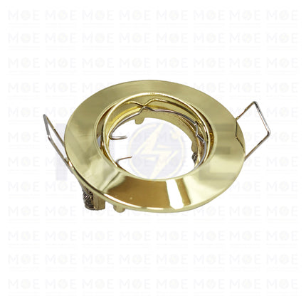 Orient Downlight / Spotlight Frame MR11 Shiny Gold Recessed Adjustable Circular 5.5cm | سبوت فارغ مدور مخفي ذهبي لميع متحرك