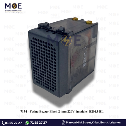 Futina Buzzer Black 24mm 220V 1module | B201J-BL | جرس صغير مفرد اسود