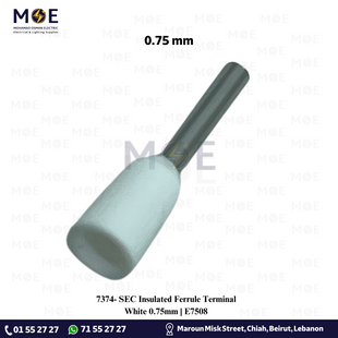 SEC Insulated Ferrule Terminal White 0.75mm | E7508 | كوس انبوب ابيض