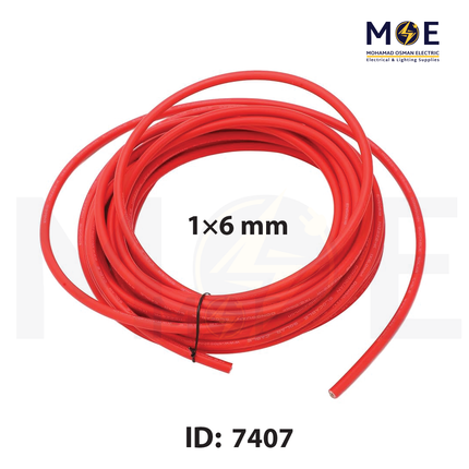 Photovoltaic Solar cable | PV Cable Red | PV1-F 1x6mm | كابل طاقة شمسية مبروم شعري احمر