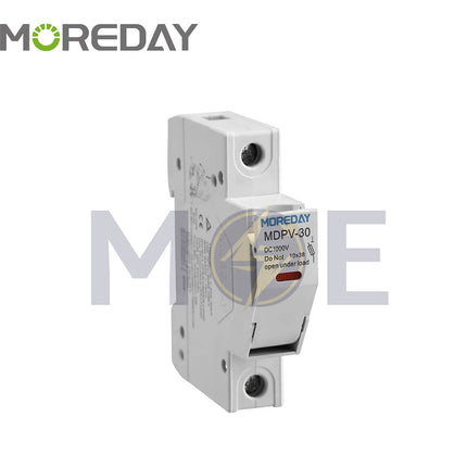 MoreDay Din Fuse Holder With Fuse 10x38mm 30A 1000VDC | MDPV-30 | دجنتور بيت فيوز مع فيوز - حامل فيوز على سكة دين - قاعدة فيوز