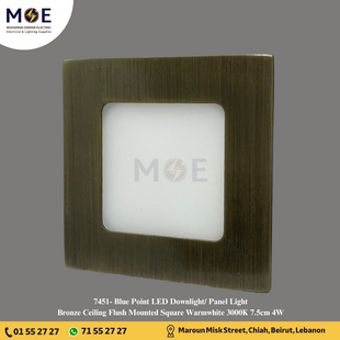 Blue Point LED Downlight/ Panel Light Bronze Ceiling Flush Mounted Square Warmwhite 3000K 7.5cm 4W | سبوت ليد مربع مخفي برونز ورم وايت