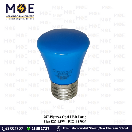 Pigozzo Opal LED Night Lamp Blue E27 1.5W | PIG-B17009 | لمبة ليد برم نواصة ازرق