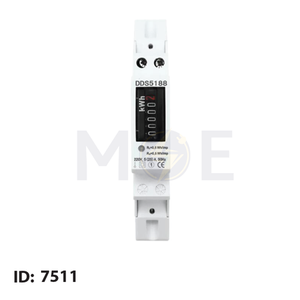 SEG Single Phase Energy Meter KwH 230V AC 50Hz 5-32A 1module | DDS2588-1 | عداد كيلو وات سكة رفيع واحد فاز