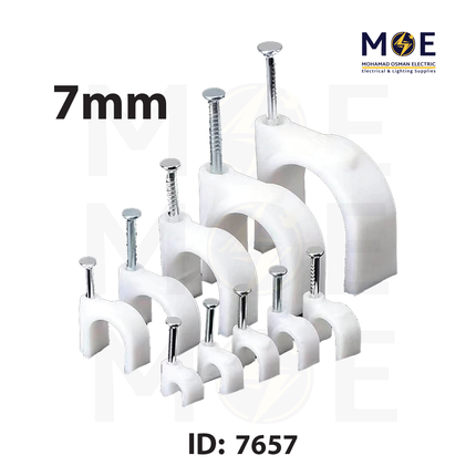 Bandex Cable Clips / Wall Wire Clips 7mm | PNK07WE | اتاش للكابل