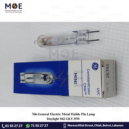 General Electric Metal Halide Pin Lamp Daylight 942 G8.5 35W | لمبة شك متل هالايد دايلايت