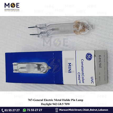 General Electric Metal Halide Pin Lamp Daylight 942 G8.5 70W | لمبة شك متل هالايد دايلايت