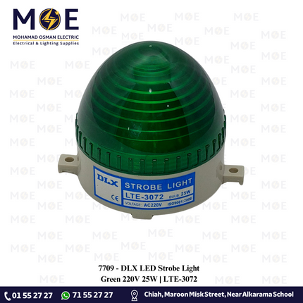 DLX LED Strobe Light Green 220V 25W | LTE-3072 | اشارة فلاشر ليد اخضر