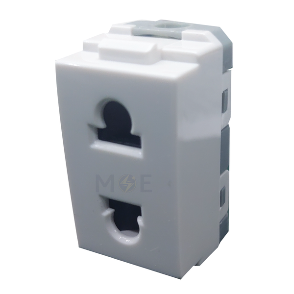 T&J Euro American Socket Outet White 10/16A 2Pin 250V | W8416U | بريز امريكي اوروبي ابيض
