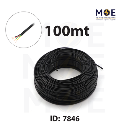 Telephone Cable / Wire Flat Black 4C 4x6cc | SS201 8067 | شريط تلفون باناسونيك اسود