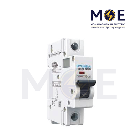 Hyundai MCB HGD63M 6KA 1P 3A | دجنتور كهرباء مفرد - قاطع كهربائي