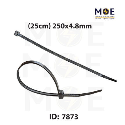 GW Cable Tie Black ( 25cm ) 250x4.8mm | GT-250STCB | رباط بلاستيك رفيع اسود