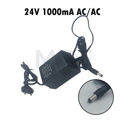 Power Adapter With Wide Output Connector 5.5x2.5mm AC/AC 24V 1000mA | QS48-24V 1000