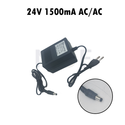 Power Adapter With Wide Output Connector 5.5x2.5mm AC/AC 24V 1500mA