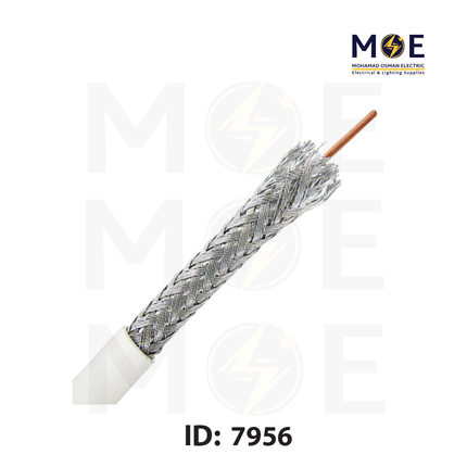 Cuper coaxial cable RG6 White 144s 75 OHM 100yd | كابل كوكسيال ابيض