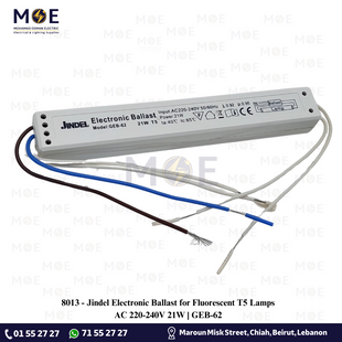 Jindel Electronic Ballast for Fluorescent T5 Lamps AC 220-240V 21W | GEB-62 | ترانس الكترون
