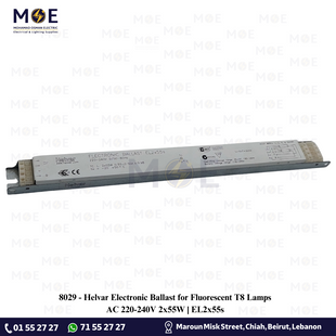 Helvar Electronic Ballast for Fluorescent T8 Lamps AC 220-240V 2x55W | EL2x55s | ترانس الكترون