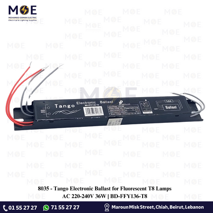 Tango Electronic Ballast for Fluorescent T8 Lamps AC 220-240V 36W | BD-FFY136-T8 | ترانس الكترون