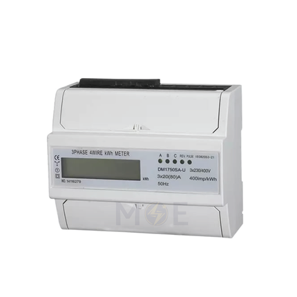 Powerelec IT Digital Three Phase Energy Meter KwH with Current Transformer 230V AC 50Hz 100A 7module | DQ-DM1750SA-U-CT | عداد ديجيتال كيلو وات سكة عريض ثلاثة فاز مع كعكة