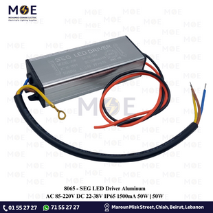 SEG LED Driver Aluminum AC 85-220V DC 22-38V IP65 1500mA 50W | 50W | ترانس ليد مطري المنيوم