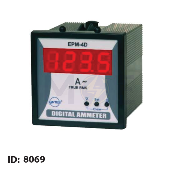 Entes Digital Ammeter Panel Mount Programmable 0.05-5.5A 7x7cm | EPM-4D-72 | ساعة امبير على خزانة مع عيار
