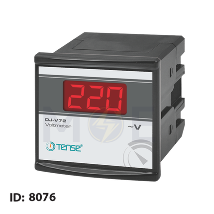 Tense Digital Voltmeter Panel Mount AC 0-500V 7x7cm | DJ-V72 | ساعة فولت على خزانة