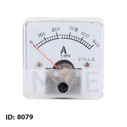 Orient Analog Ammeter Panel Mount 500/5A 7x7cm | DE-72-500/05A | ساعة امبير ابرة على خزانة