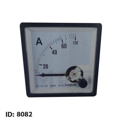 Orient Analog Ammeter Panel Mount 60/5A 7x7cm | DE-72-60/05A | ساعة امبير ابرة على خزانة