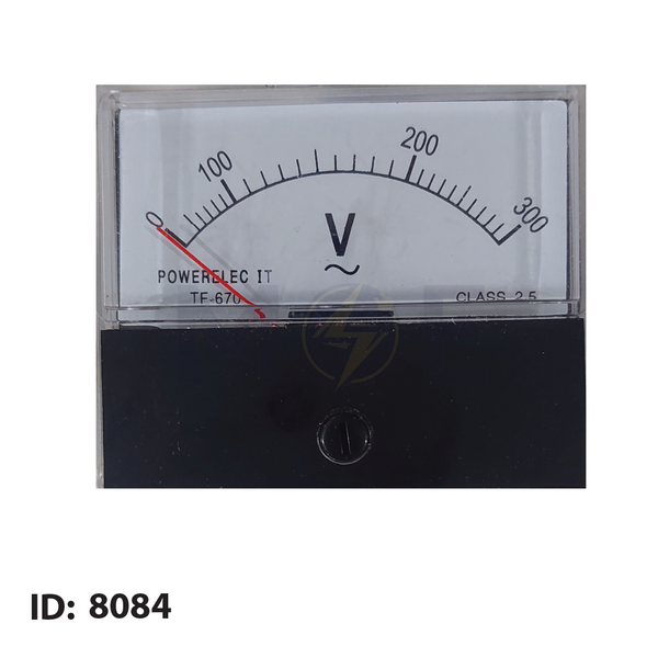 Analog Voltmeter Panel Mount 0-300V 7x6cm | TF-670-300V | ساعة فولت ابرة على خزانة