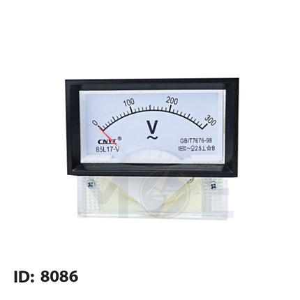 Analog Voltmeter Panel Mount 0-300V 7x4cm | Non-85L17-300V | ساعة فولت ابرة على خزانة