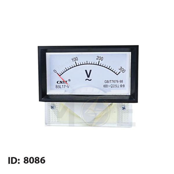 Analog Voltmeter Panel Mount 0-300V 7x4cm | Non-85L17-300V | ساعة فولت ابرة على خزانة