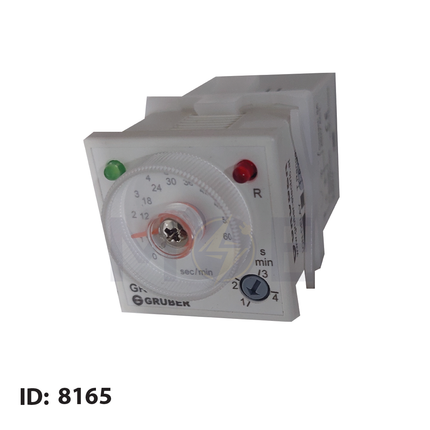 Gruber Multi Function Timer Relay Adjustable 8Pin 12-240V AC/DC 0-60min | GRT-11UP | تايمر دولاب متعدد الاوقات