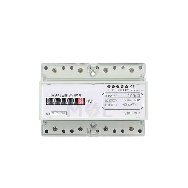 SEG Three Phase Energy Meter KwH 230V AC 50Hz 100A 7module | PDS2838-7 | عداد كيلو وات سكة عريض ثلاثة فاز