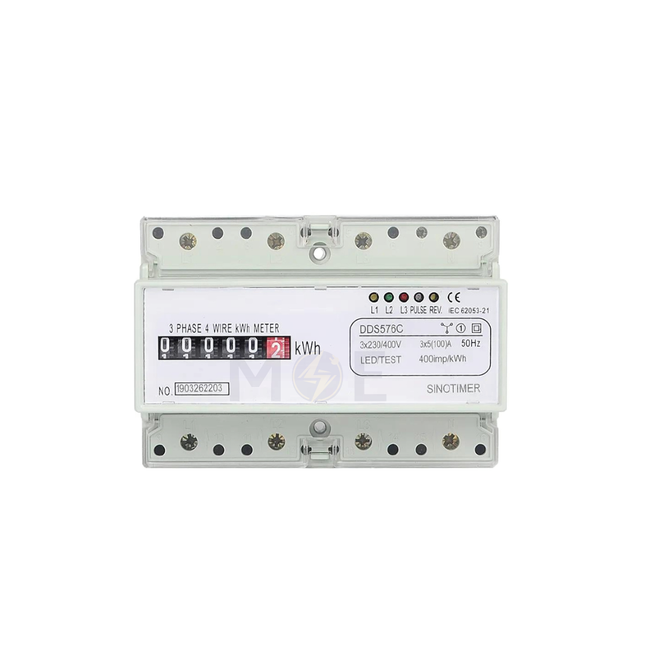 SEG Three Phase Energy Meter KwH 230V AC 50Hz 100A 7module | PDS2838-7 | عداد كيلو وات سكة عريض ثلاثة فاز
