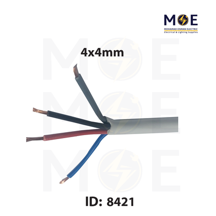 Med Cables Sheathed-Insulated Fiber CU Core 300/500V Flexible White | NYMHY 4x4 mm | كابل مبروم شعري ابيض