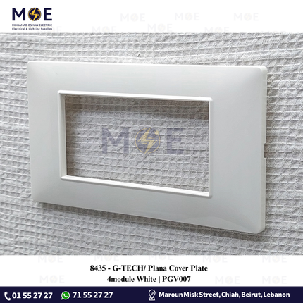 G-TECH/ Plana Cover Plate 4module White | PGV007 | بلاك مربع ابيض