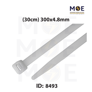GW Cable Tie White ( 30cm ) 300x4.8mm | GT-300STC | رباط بلاستيك رفيع ابيض