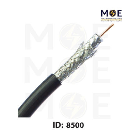 SATEC Coaxial cable RG6 128s Black 75 OHM R300yd | كابل كوكسيالشعرة اسود
