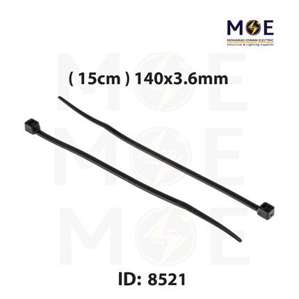 Bandex Cable Tie Black ( 15cm ) 140x3.6mm | CT-140B-3C | رباط بلاستيك اسود
