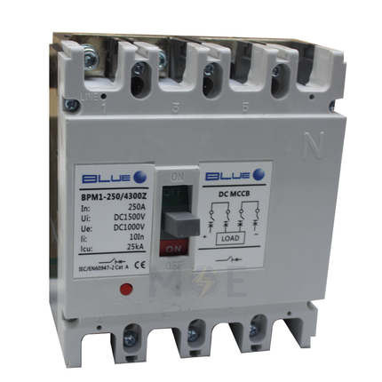 Blue Point MCCB BPM1Z-125 4P 25KA 250-1000V DC 250A | BPM1Z-125 | دجنتور صناعي