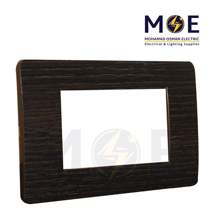 SAS Eco Hams Plastic Cover Plate Aro Black 3module | ECO-0101-414 | بلاك بلاستيك اسود ارو