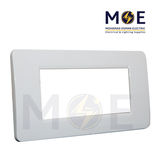 SAS Eco Hams Plastic Cover Plate White 4module | Eco-4 101-101 | بلاك بلاستيك ابيض