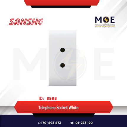 Sanshe Telephone Socket White | KH1116 | بريز تلفون ابيض