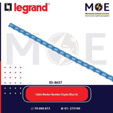 Legrand Cable Markers Number Duplix Blue ( 6 ) | Duplix 38406 | حلقة ترقيم كابلات ازرق رقم