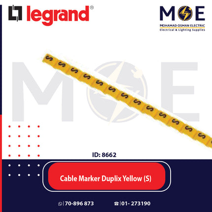 Legrand Cable Markers Capital Letter Duplix Yellow ( S ) | 38428 | حلقة ترقيم كابلات اصفر حرف