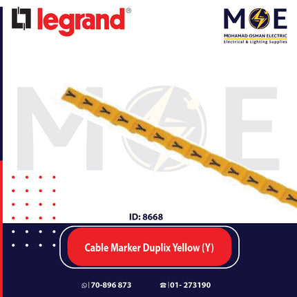 Legrand Cable Markers Capital Letter Duplix Yellow ( Y ) | 38434 | حلقة ترقيم كابلات اصفر حرف