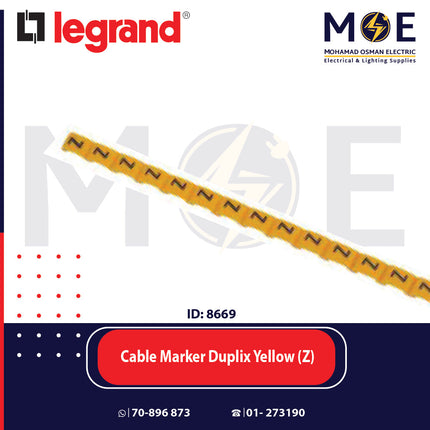 Legrand Cable Markers Capital Letter Duplix Yellow ( Z ) | 38435 | حلقة ترقيم كابلات اصفر حرف