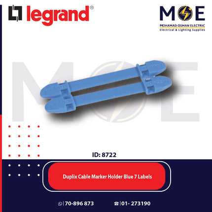 Legrand Duplix Cable Markers Holder Blue 7 Labels | Duplix 38456 | حاملة حلقة ترقيم كابلات ازرق