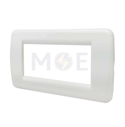 Glamour Plastic Cover Plate White 4module | SA1004-WH