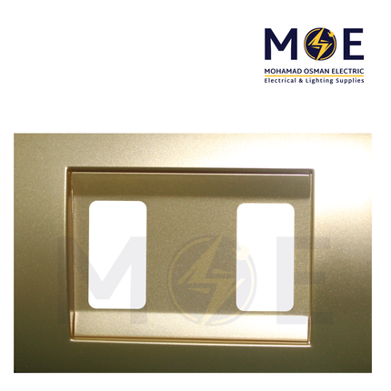 Abbas Margo Cover Plate Gold Matt*Gold Matt 2module | 2900-01-MRG-ADP | بلاك مجوز مارغو ذهبي مات على ذهبي مات مع ادبتر